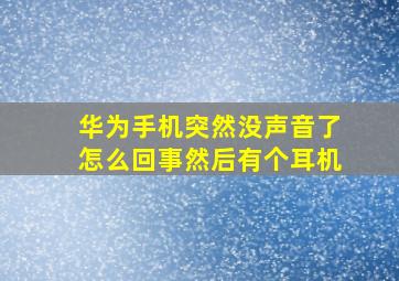 华为手机突然没声音了怎么回事然后有个耳机