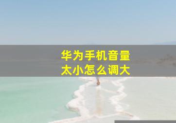 华为手机音量太小怎么调大