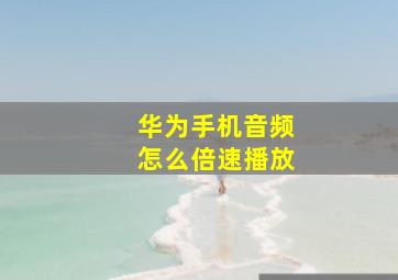 华为手机音频怎么倍速播放