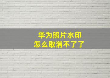 华为照片水印怎么取消不了了