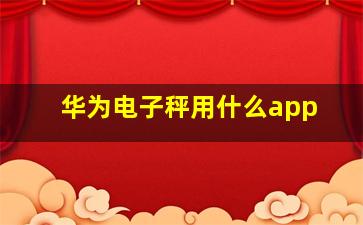 华为电子秤用什么app