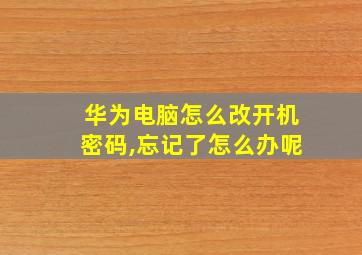 华为电脑怎么改开机密码,忘记了怎么办呢