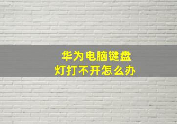 华为电脑键盘灯打不开怎么办