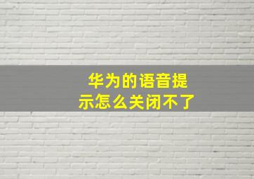 华为的语音提示怎么关闭不了