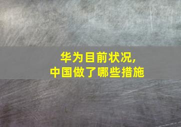 华为目前状况,中国做了哪些措施