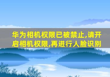 华为相机权限已被禁止,请开启相机权限,再进行人脸识别