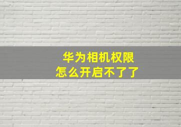 华为相机权限怎么开启不了了