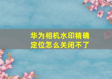 华为相机水印精确定位怎么关闭不了