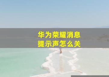 华为荣耀消息提示声怎么关