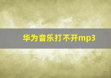 华为音乐打不开mp3