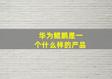 华为鲲鹏是一个什么样的产品