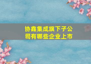 协鑫集成旗下子公司有哪些企业上市