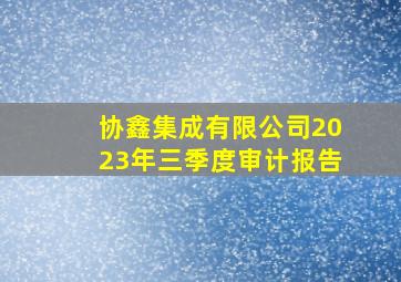 协鑫集成有限公司2023年三季度审计报告