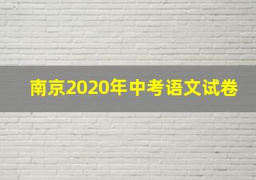 南京2020年中考语文试卷