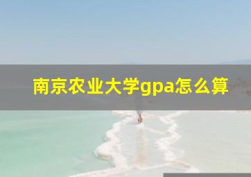 南京农业大学gpa怎么算