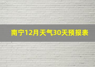 南宁12月天气30天预报表