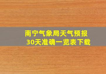 南宁气象局天气预报30天准确一览表下载