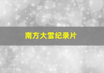 南方大雪纪录片