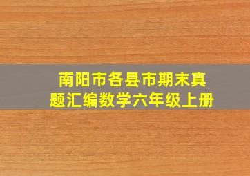 南阳市各县市期末真题汇编数学六年级上册