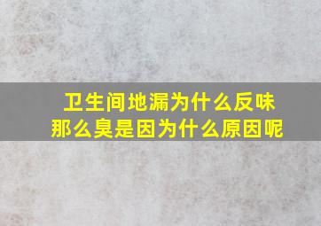 卫生间地漏为什么反味那么臭是因为什么原因呢