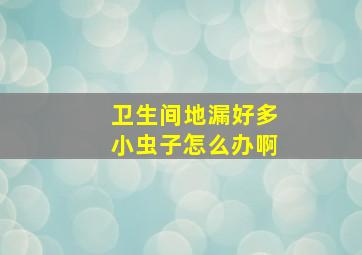 卫生间地漏好多小虫子怎么办啊