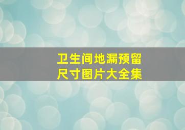 卫生间地漏预留尺寸图片大全集