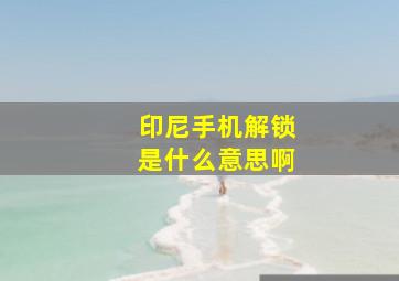 印尼手机解锁是什么意思啊