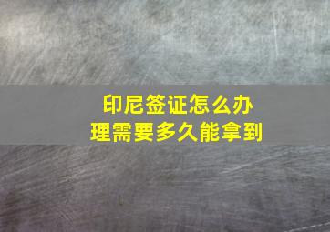 印尼签证怎么办理需要多久能拿到