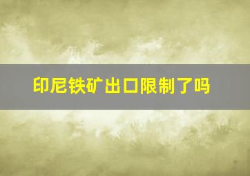 印尼铁矿出口限制了吗