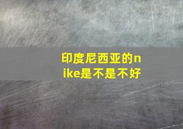 印度尼西亚的nike是不是不好