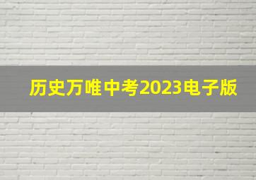 历史万唯中考2023电子版