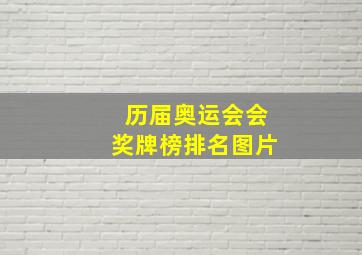 历届奥运会会奖牌榜排名图片