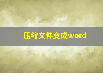 压缩文件变成word