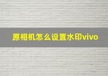 原相机怎么设置水印vivo