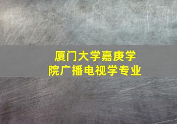 厦门大学嘉庚学院广播电视学专业