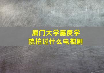 厦门大学嘉庚学院拍过什么电视剧