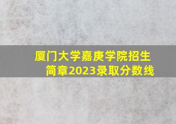 厦门大学嘉庚学院招生简章2023录取分数线