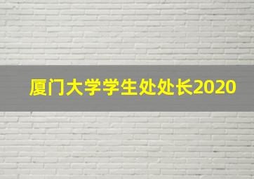 厦门大学学生处处长2020