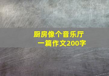 厨房像个音乐厅一篇作文200字