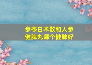 参苓白术散和人参健脾丸哪个健脾好