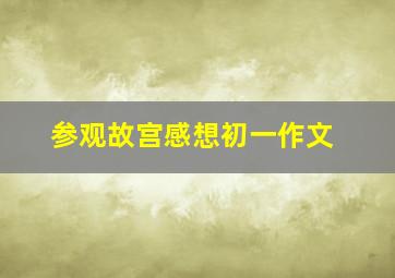 参观故宫感想初一作文