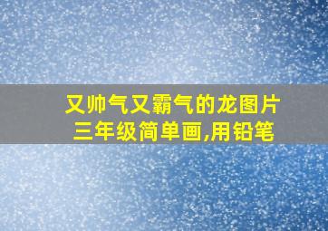 又帅气又霸气的龙图片三年级简单画,用铅笔