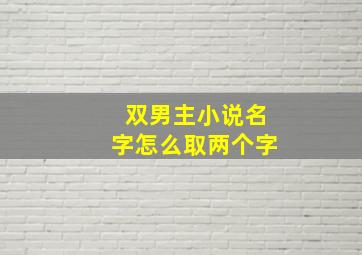 双男主小说名字怎么取两个字