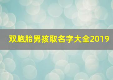 双胞胎男孩取名字大全2019