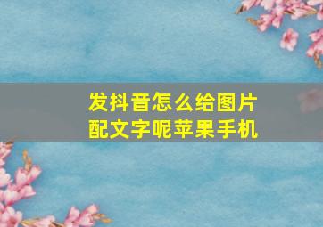 发抖音怎么给图片配文字呢苹果手机