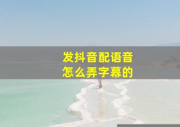 发抖音配语音怎么弄字幕的