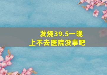 发烧39.5一晚上不去医院没事吧