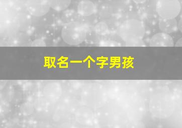 取名一个字男孩