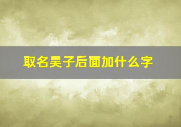 取名吴子后面加什么字