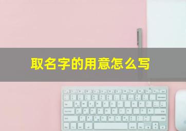 取名字的用意怎么写